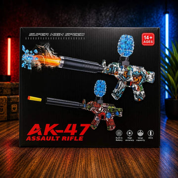 AK-47 Style Gel Blaster Toy Gun with Water Bullets & Foam Darts